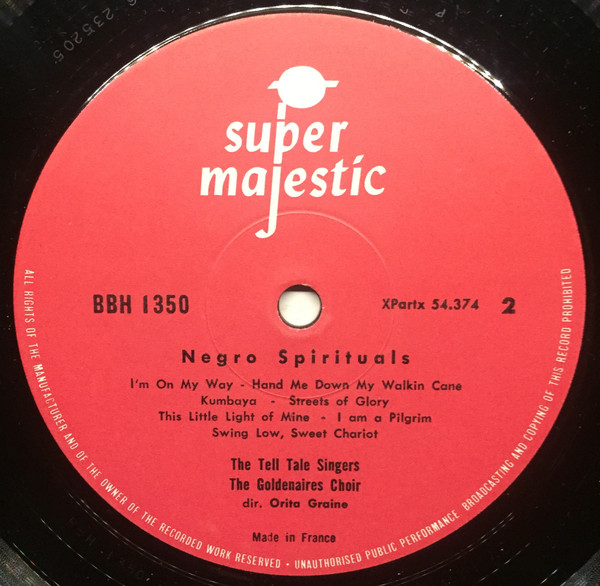 The Tell Tale Singers , The Goldenaires Choir - Negro Spirituals | Super Majestic (BBH 1.350) - 4