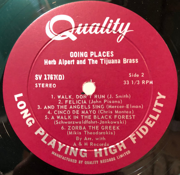 Herb Alpert And The Tijuana Brass - !!Going Places!! | Quality (SV 1767(D)) - 4 Herb Alpert And The Tijuana Brass - !!Going Places!! | Quality (SV 1767(D)) - 4