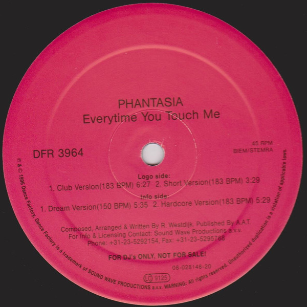 Phantasia - Everytime You Touch Me | Dance Factory (DFR 3964)