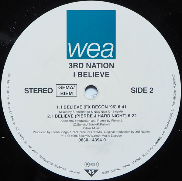 3rd Nation - I Believe | WEA (0630-14394-0) - 2 3rd Nation - I Believe | WEA (0630-14394-0) - 2