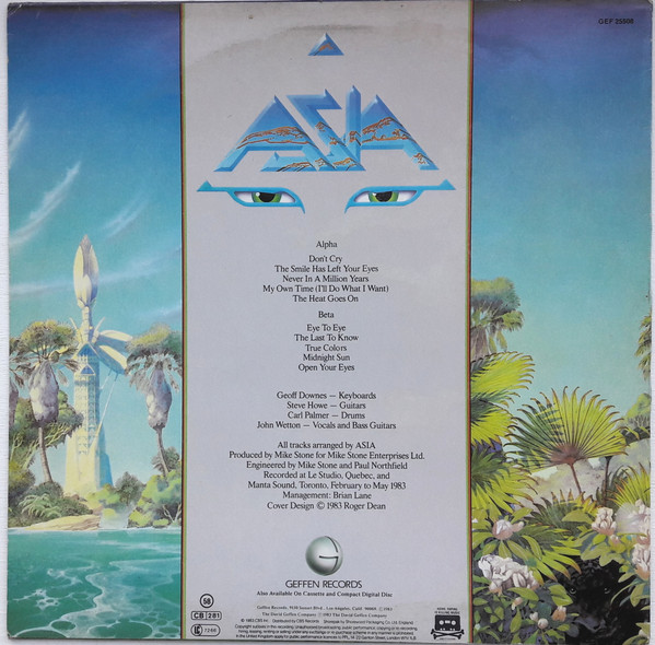 Asia - Alpha | Geffen Records (GEF 25508) - 2