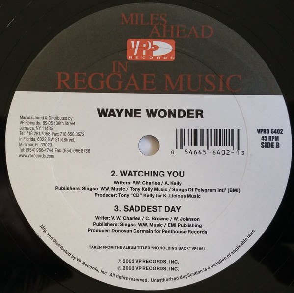 Wayne Wonder - No Letting Go | VP Records (VPRD 6402) - 2