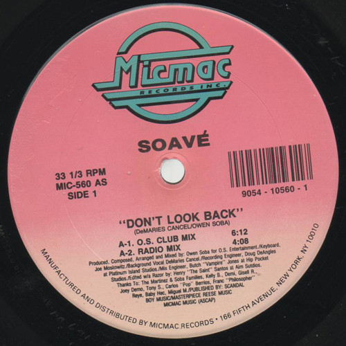 Soavé - Don't Look Back | Micmac Records, Inc. (MIC 560) - main