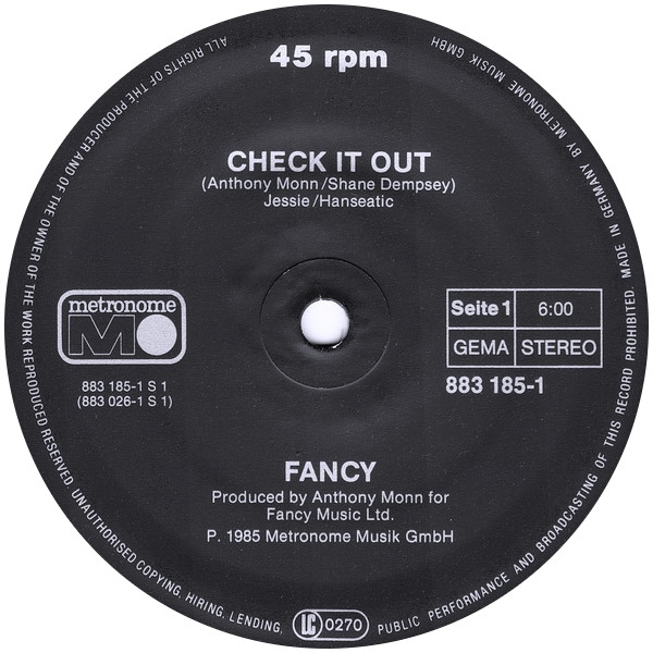 Fancy - Check It Out / Colder Than Ice | Metronome (883 185-1) - 3