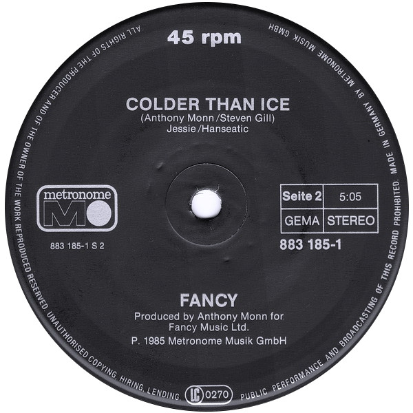 Fancy - Check It Out / Colder Than Ice | Metronome (883 185-1) - 4