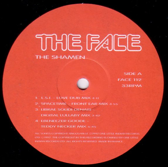 The Shamen - The Face E.P. | One Little Indian (FACE 112) - 3