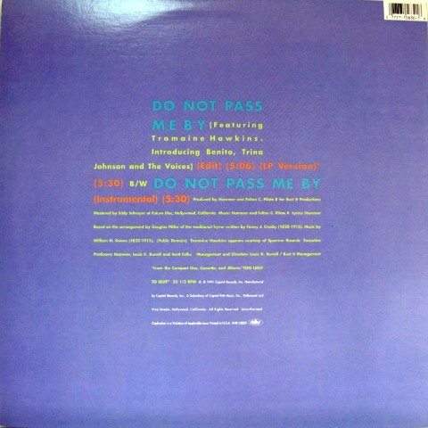 Hammer - Do Not Pass Me By | Capitol Records (VNR-15830) - 2