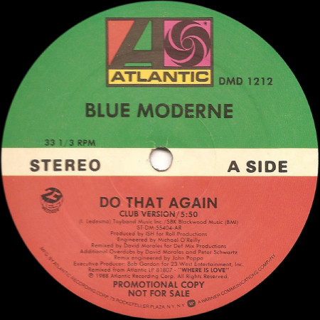 Blue Moderne - Do That Again | Atlantic (DMD 1212) - main Blue Moderne - Do That Again | Atlantic (DMD 1212) - main
