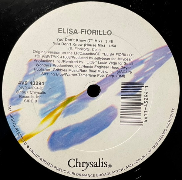 Elisa Fiorillo - You Don't Know | Chrysalis (4V9 43294) - 2 Elisa Fiorillo - You Don't Know | Chrysalis (4V9 43294) - 2