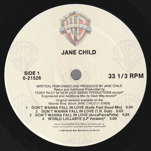 Jane Child - Don't Wanna Fall In Love | Warner Bros. Records (0-21526) - 3