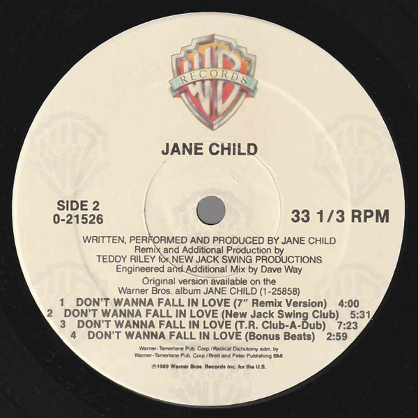 Jane Child - Don't Wanna Fall In Love | Warner Bros. Records (0-21526) - 4
