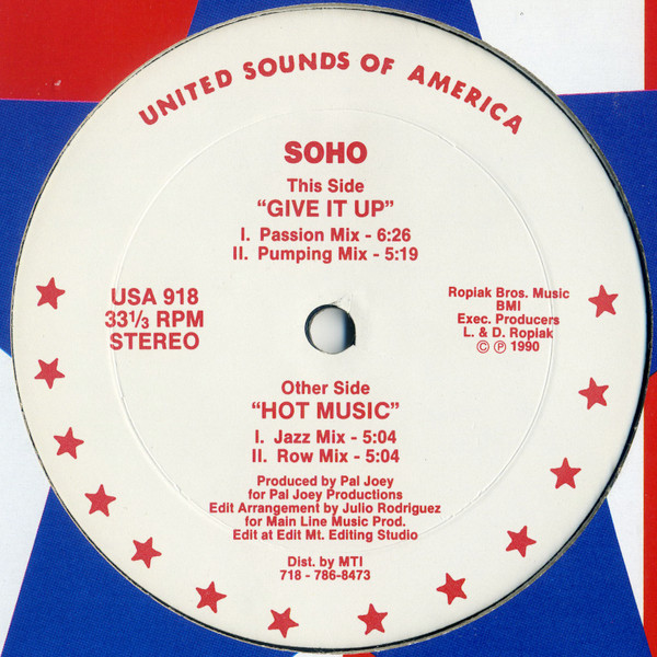 Soho - Give It Up / Hot Music | United Sounds of America (USA 918) - main