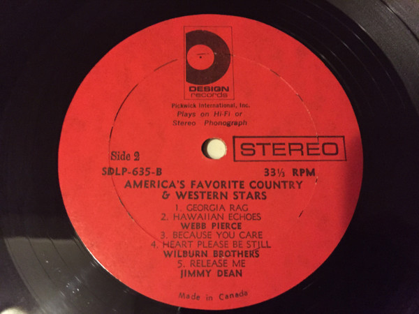 Various - America's Favorite Country And Western Stars | Design Records (DLP-635, SDLP-635) - 4 Various - America's Favorite Country And Western Stars | Design Records (DLP-635, SDLP-635) - 4