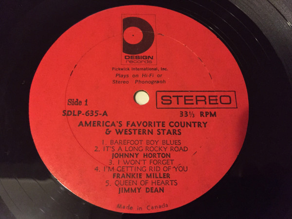 Various - America's Favorite Country And Western Stars | Design Records (DLP-635, SDLP-635) - 3 Various - America's Favorite Country And Western Stars | Design Records (DLP-635, SDLP-635) - 3