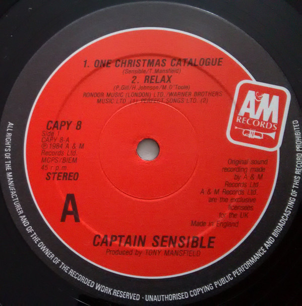 Captain Sensible - One Christmas Catalogue | A&M Records (CAPY 8) - 3 Captain Sensible - One Christmas Catalogue | A&M Records (CAPY 8) - 3