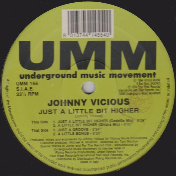 Johnny Vicious - Just A Little Bit Higher | UMM (UMM 155)