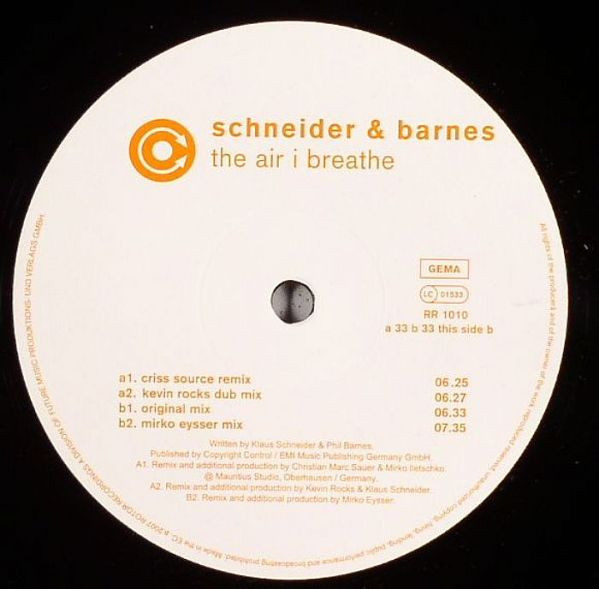 Klaus Schneider & Phil Barnes - The Air I Breathe | Rotor Records (RR 1010) - main Klaus Schneider & Phil Barnes - The Air I Breathe | Rotor Records (RR 1010) - main