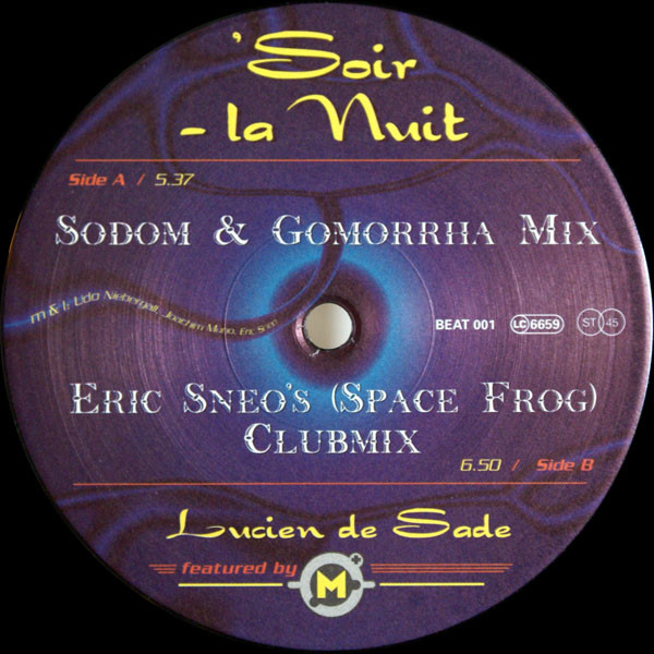 Lucien De Sade Featured By M - Soir La Nuit | Beatdisaster Records (BEAT 001) - main Lucien De Sade Featured By M - Soir La Nuit | Beatdisaster Records (BEAT 001) - main