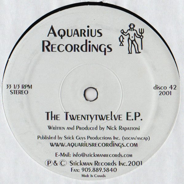 Nick Rapattoni - The Twentytwelve E.P. | Aquarius Recordings (DISCO 42)