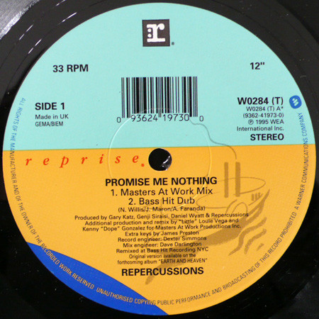 Repercussions - Promise Me Nothing | Reprise Records (W0284 (T)) - 3 Repercussions - Promise Me Nothing | Reprise Records (W0284 (T)) - 3