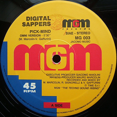 Digital Sappers - Pick-Mind | MGM Records (MG 003) - main
