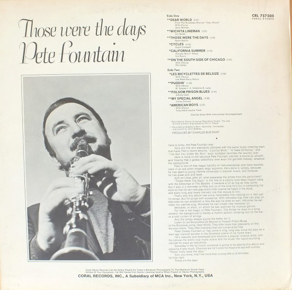 Pete Fountain - Those Were The Days | Coral (CRL 757505) - 3