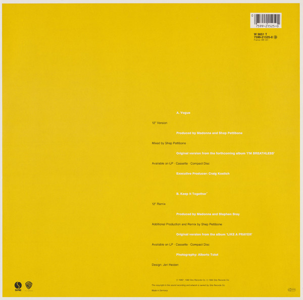 Madonna - Vogue (12" Version) | Sire (7599-21525-0) - 2 Madonna - Vogue (12" Version) | Sire (7599-21525-0) - 2