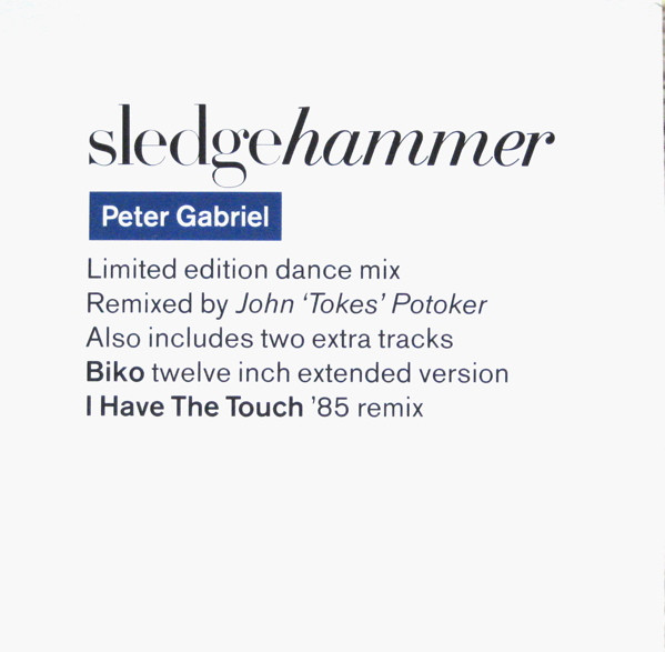 Peter Gabriel - Sledgehammer (Limited Edition Dance Mix) | Virgin (608 499)