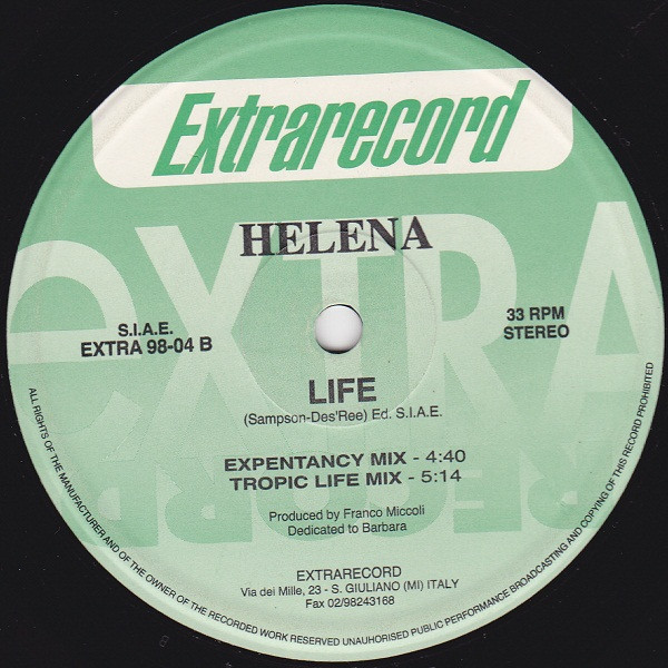 Helena - Life | Extrarecord (EXTRA 98-04) - 2 Helena - Life | Extrarecord (EXTRA 98-04) - 2