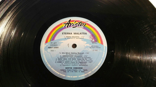 Bertín Osborne - Eterna Malattia | Ariston Music (ARLP/12401) - 3