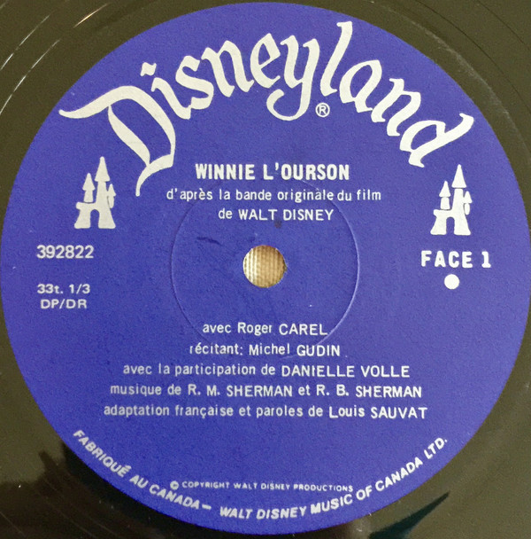 Michel Gudin , Roger Carel - Winnie L'ourson Et L'Arbre À Miel [Vinyl] | Disneyland (392822) - 5
