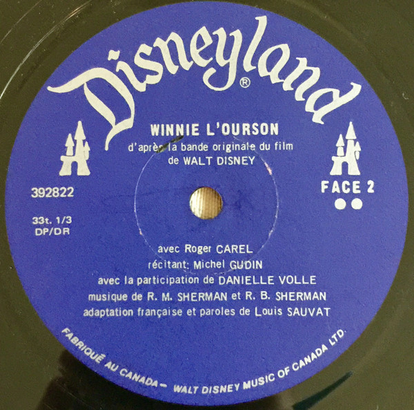 Michel Gudin , Roger Carel - Winnie L'ourson Et L'Arbre À Miel [Vinyl] | Disneyland (392822) - 4
