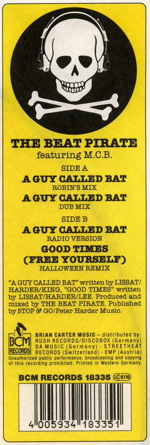 The Beat Pirate Featuring MC B - A Guy Called Bat | BCM Records (BCM 18335) - 3