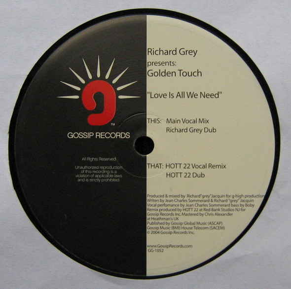 Richard Grey Presents Golden Touch - Love Is All We Need | Gossip Records (GG1052) - 3 Richard Grey Presents Golden Touch - Love Is All We Need | Gossip Records (GG1052) - 3