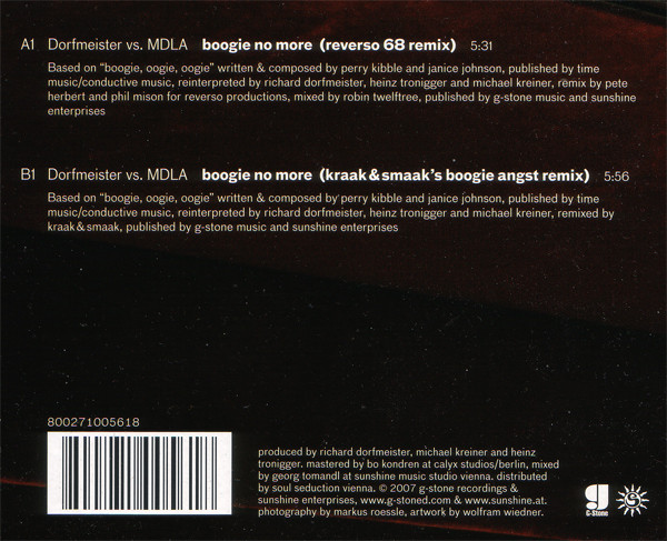 Richard Dorfmeister vs. Madrid De Los Austrias - Boogie No More | G-Stone Recordings (GSMX2 027) - 3