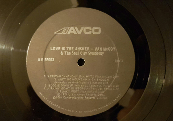 Van McCoy & The Soul City Symphony - Love Is The Answer | Avco (AV-69002) - 4 Van McCoy & The Soul City Symphony - Love Is The Answer | Avco (AV-69002) - 4