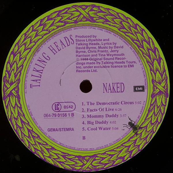 Talking Heads - Naked | EMI (064-79 0156 1) - 4