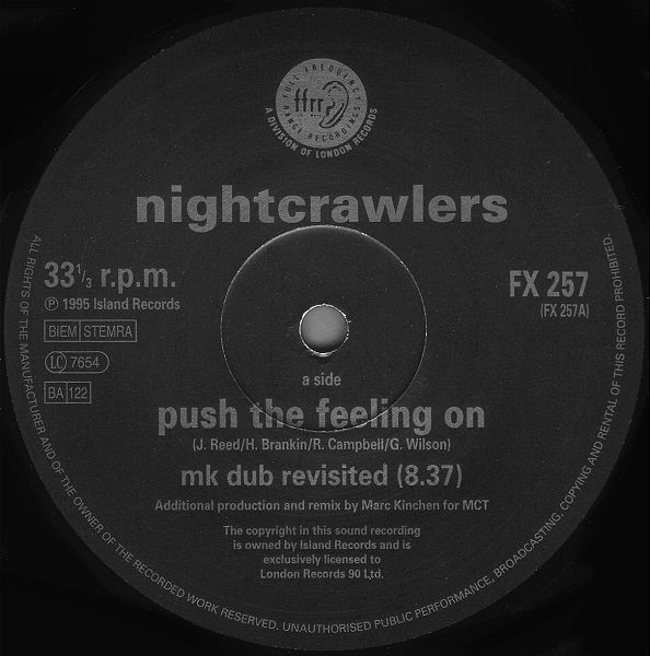 Nightcrawlers - Push The Feeling On (New MK Mixes For '95) | FFRR (FX 257) - 3 Nightcrawlers - Push The Feeling On (New MK Mixes For '95) | FFRR (FX 257) - 3