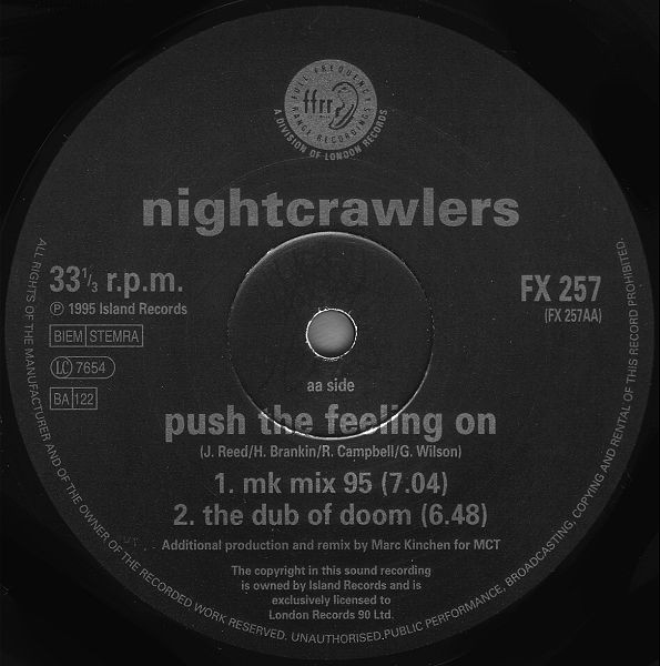Nightcrawlers - Push The Feeling On (New MK Mixes For '95) | FFRR (FX 257) - 4 Nightcrawlers - Push The Feeling On (New MK Mixes For '95) | FFRR (FX 257) - 4