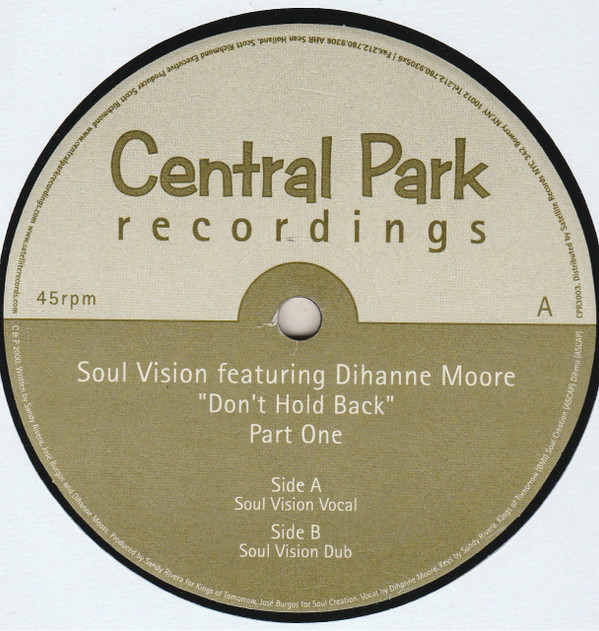 Soul Vision - Don't Hold Back (Part One) | Central Park Recordings (CPR3003) - 3