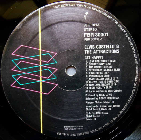 Elvis Costello And The Attractions - Get Happy!! | F-Beat (FBR 30001) - 3 Elvis Costello And The Attractions - Get Happy!! | F-Beat (FBR 30001) - 3