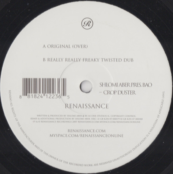 Shlomi Aber Pres. Bao - Crop Duster | Renaissance (RENX043) - main Shlomi Aber Pres. Bao - Crop Duster | Renaissance (RENX043) - main
