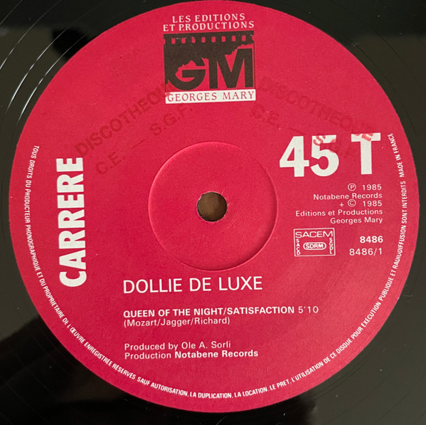 Dollie De Luxe - Queen Of The Night / Satisfaction | Carrere (8486) - 4