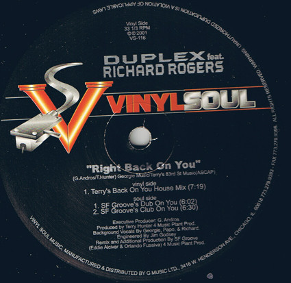 Duplex - Right Back On You | Vinyl Soul (VS-116) - main Duplex - Right Back On You | Vinyl Soul (VS-116) - main