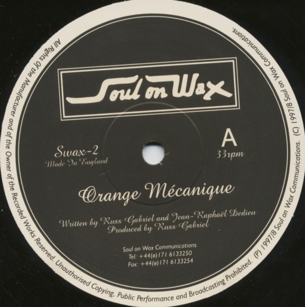Russ Gabriel - Orange Mécanique | Soul On Wax (Swax-2) - main Russ Gabriel - Orange Mécanique | Soul On Wax (Swax-2) - main