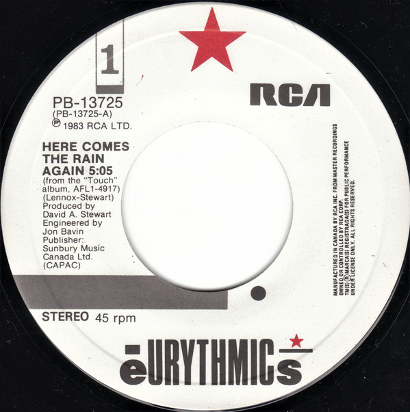 Eurythmics - Here Comes The Rain Again (Long Version) | RCA (PB-13725) - 3