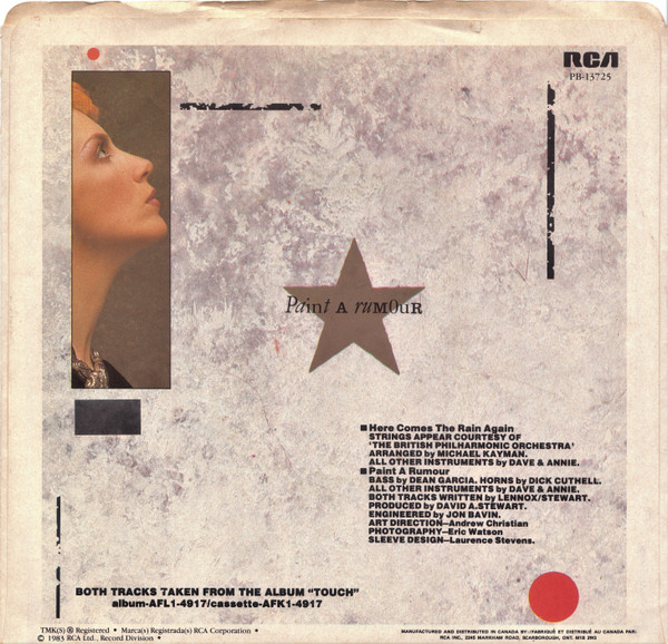 Eurythmics - Here Comes The Rain Again (Long Version) | RCA (PB-13725) - 2