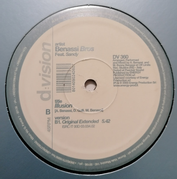 Benassi Bros  &  Sandy - Illusion | D:vision Records (DV 360) - 3