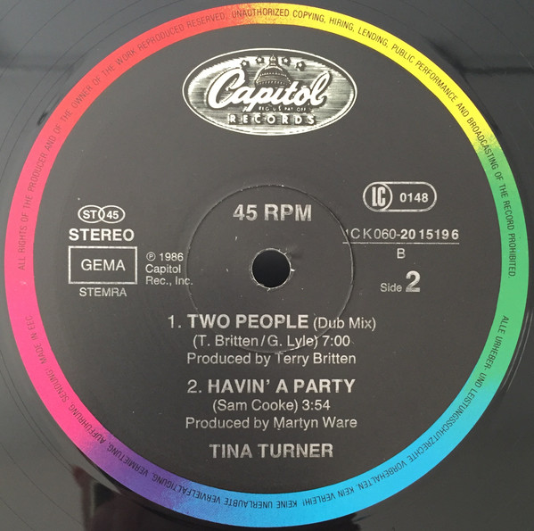 Tina Turner - Two People | Capitol Records (1C K 060 20 1519 6) - 4