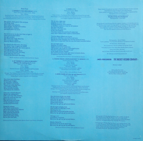Elton John - Blue Moves | The Rocket Record Company (MCA2-11004) - 8 Elton John - Blue Moves | The Rocket Record Company (MCA2-11004) - 8